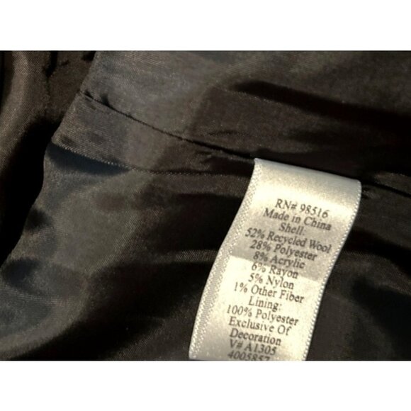 Coldwater Creek Women Black Open-Front Blazer Fully Lined Wool Blend Size 14 - Picture 6 of 7